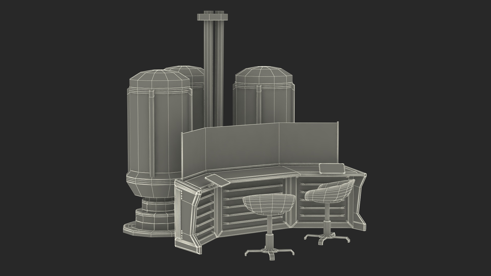 Futuristic Control Panel Station 3D