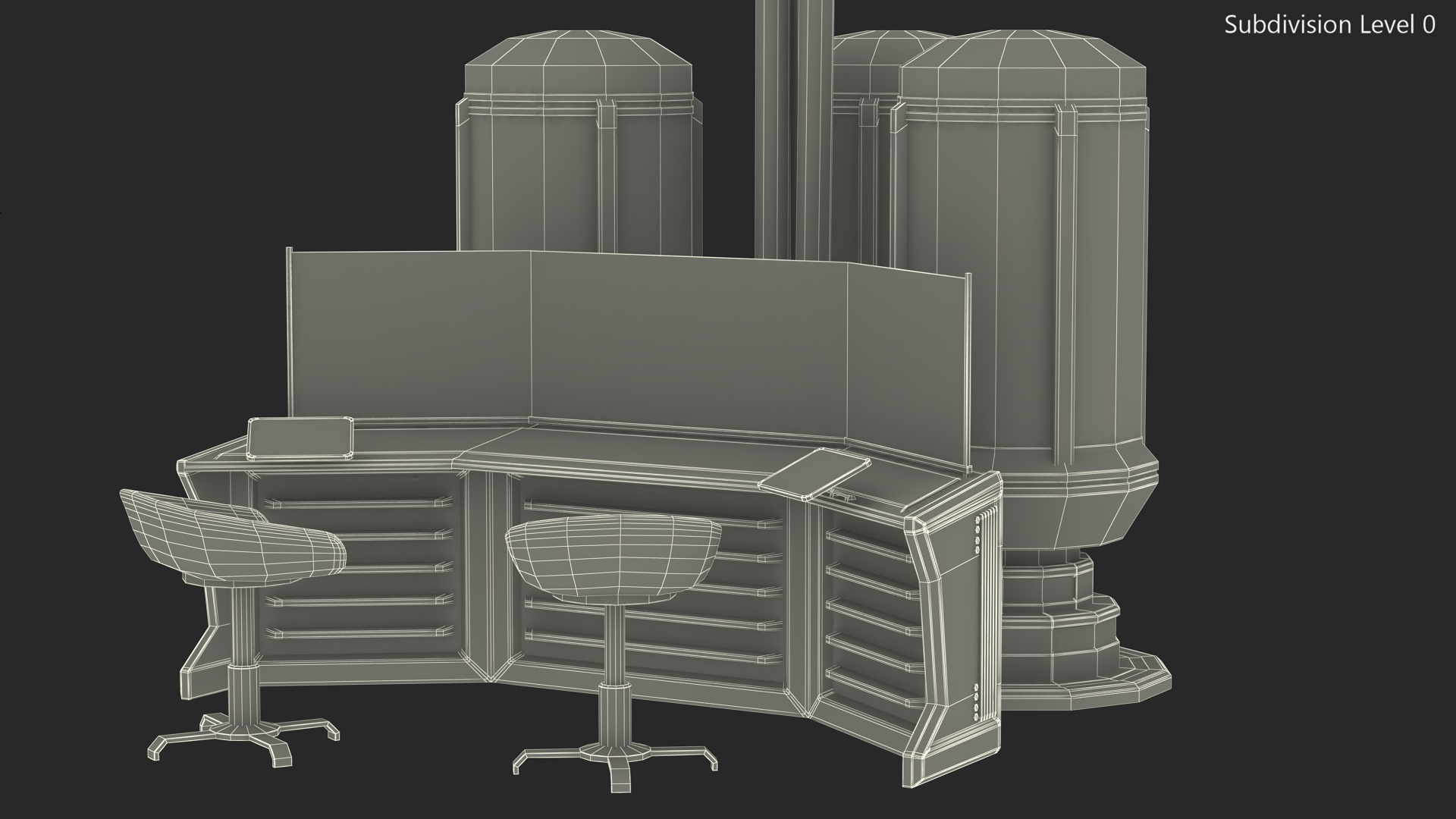 Futuristic Control Panel Station 3D