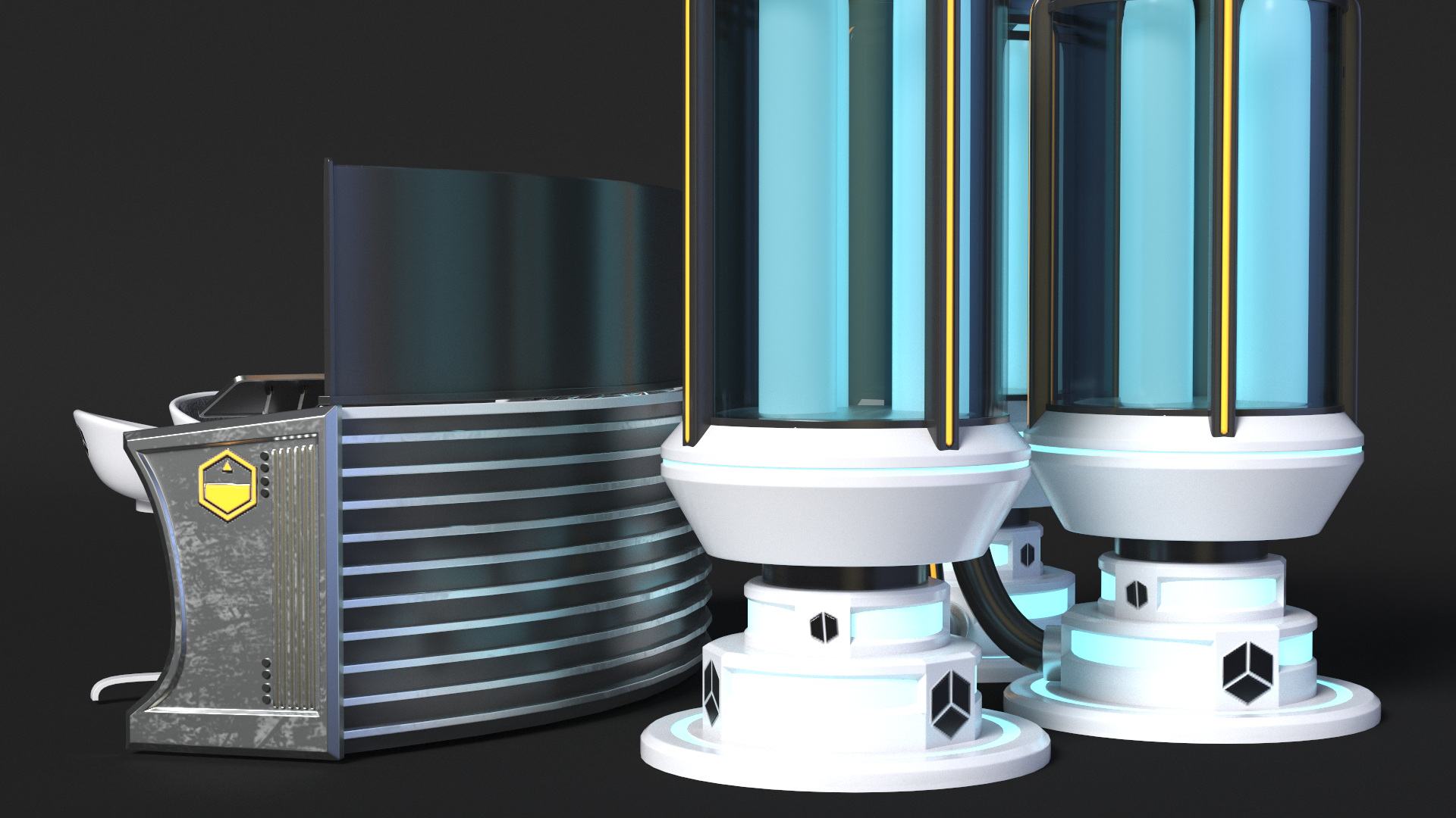Futuristic Control Panel Station 3D