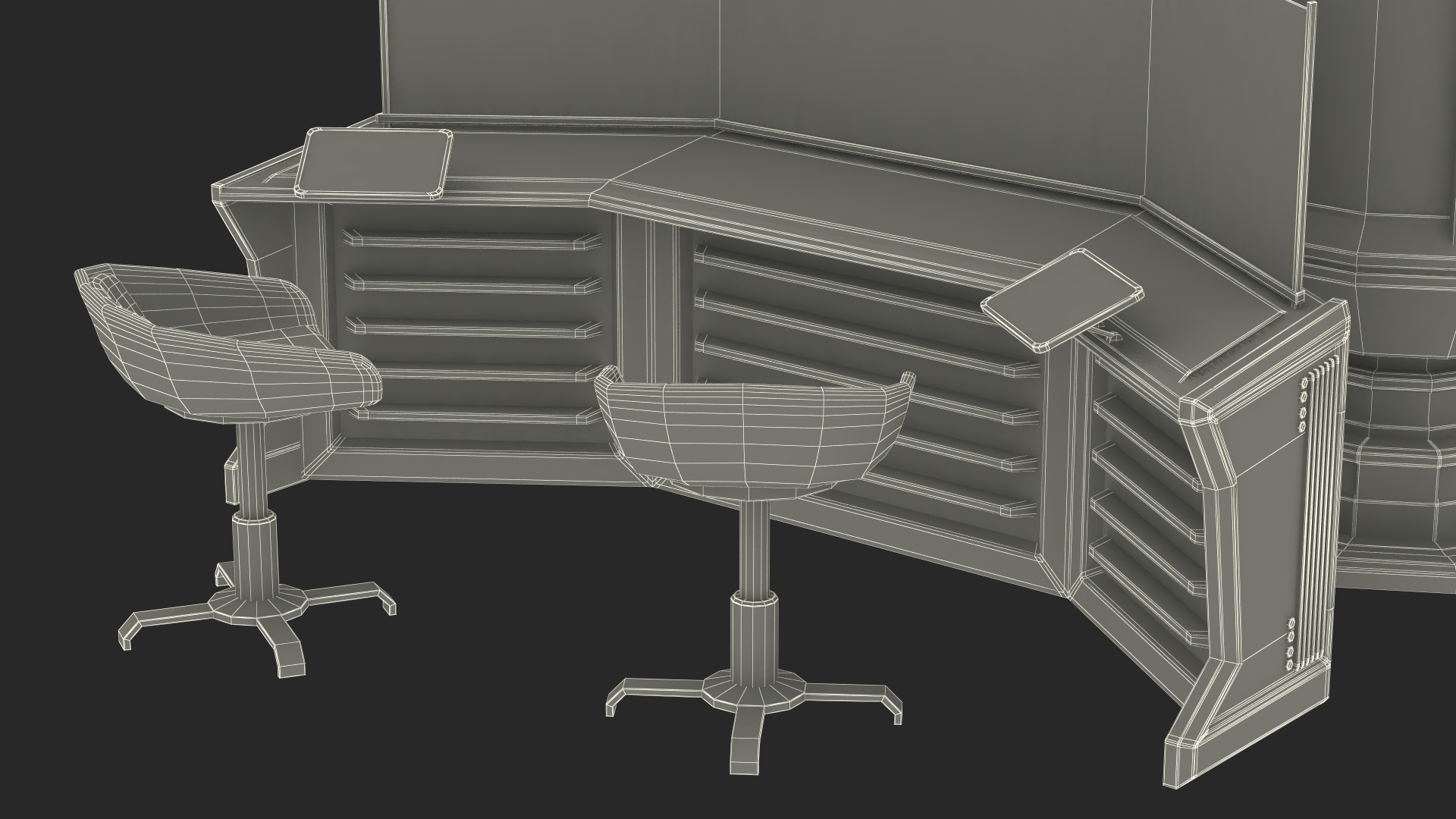 Futuristic Control Panel Station 3D