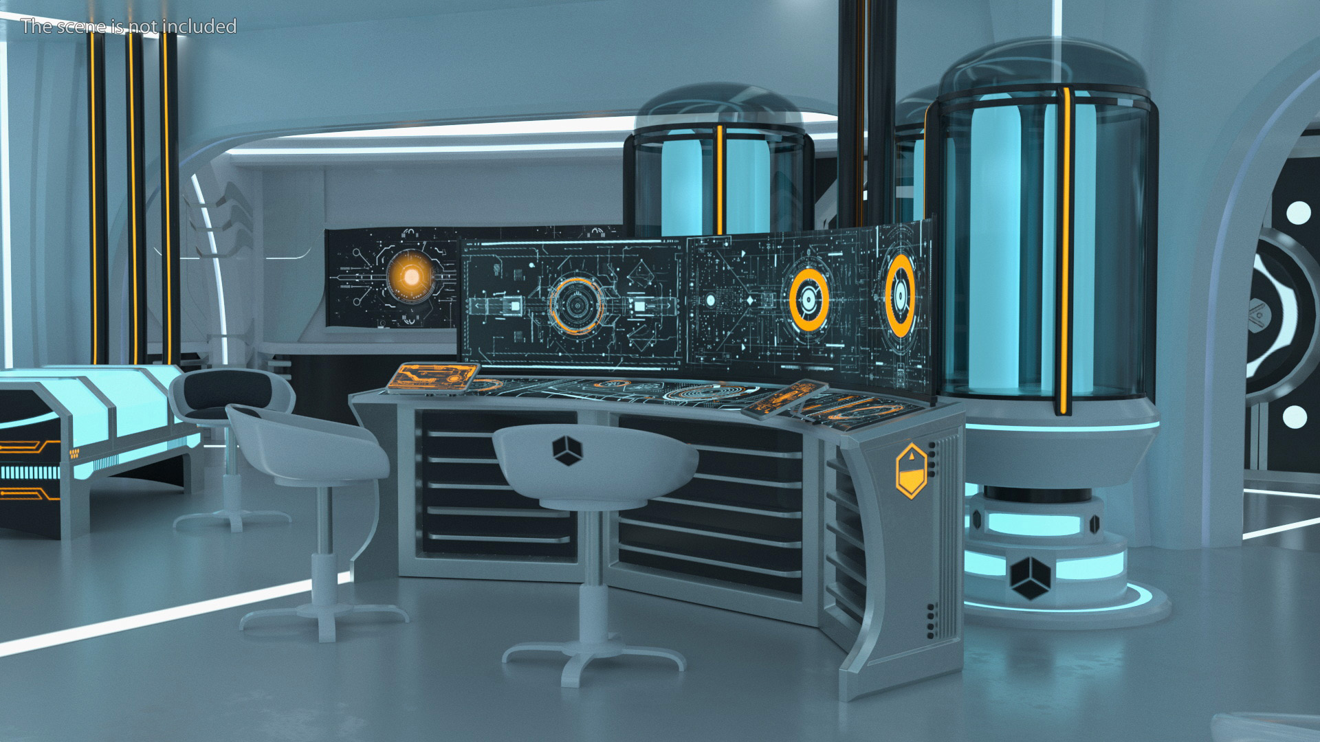 Futuristic Control Panel Station 3D