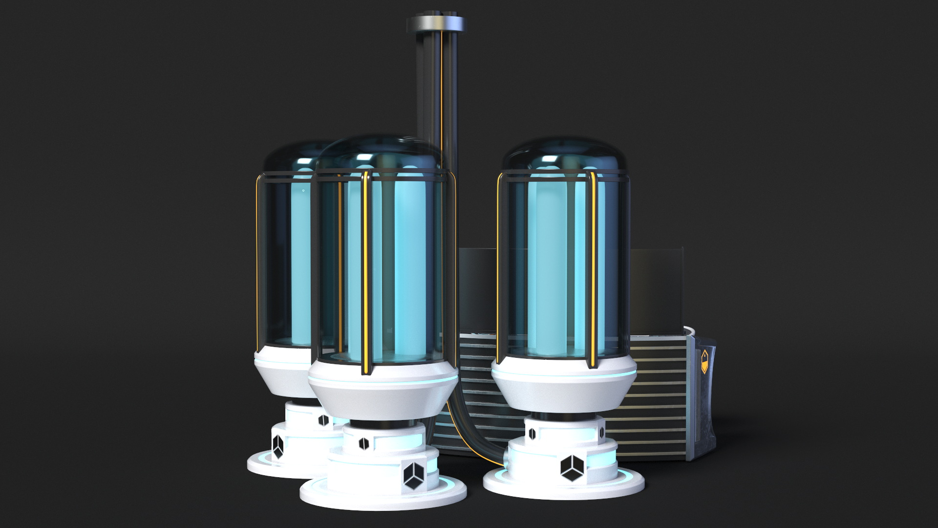 Futuristic Control Panel Station 3D
