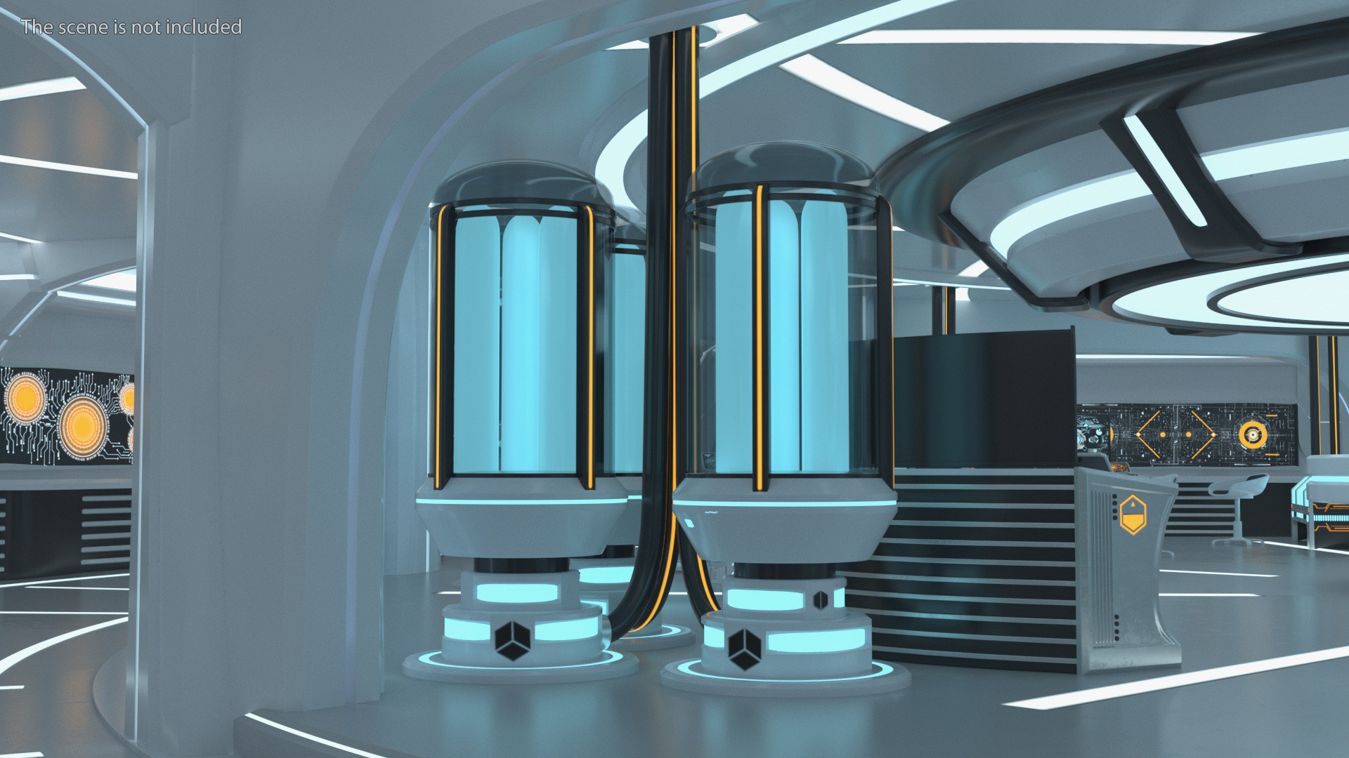 Futuristic Control Panel Station 3D