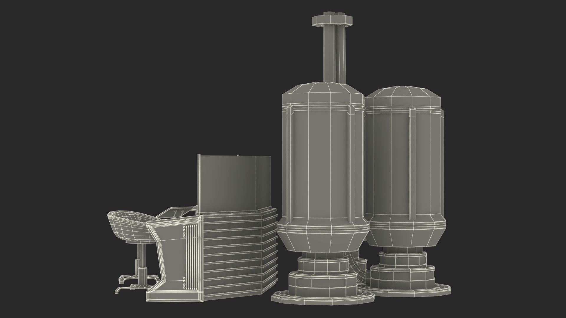 Futuristic Control Panel Station 3D