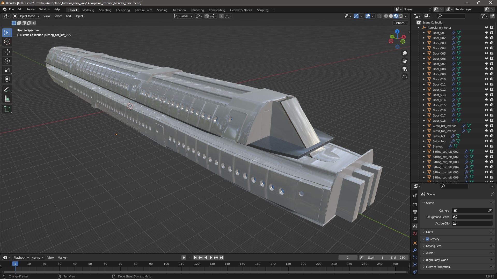 3D Aeroplane Interior model