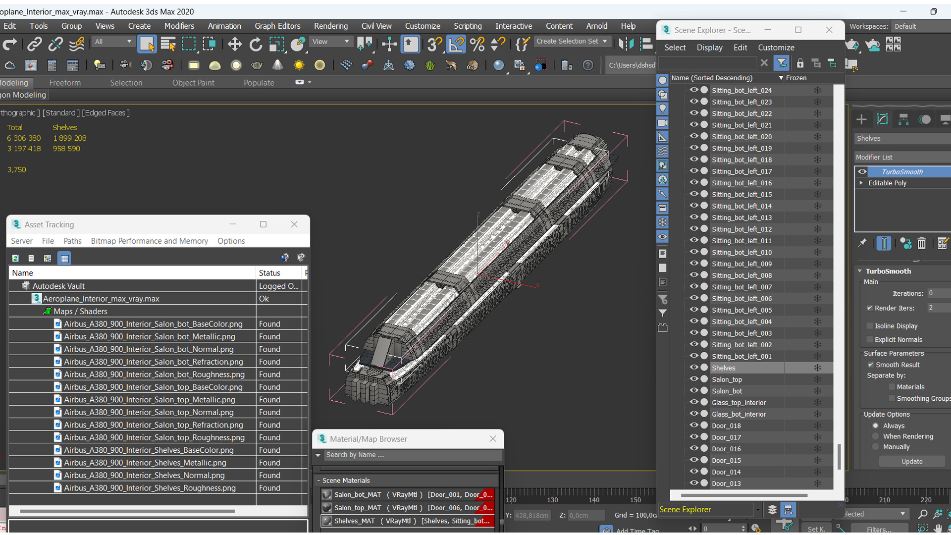 3D Aeroplane Interior model