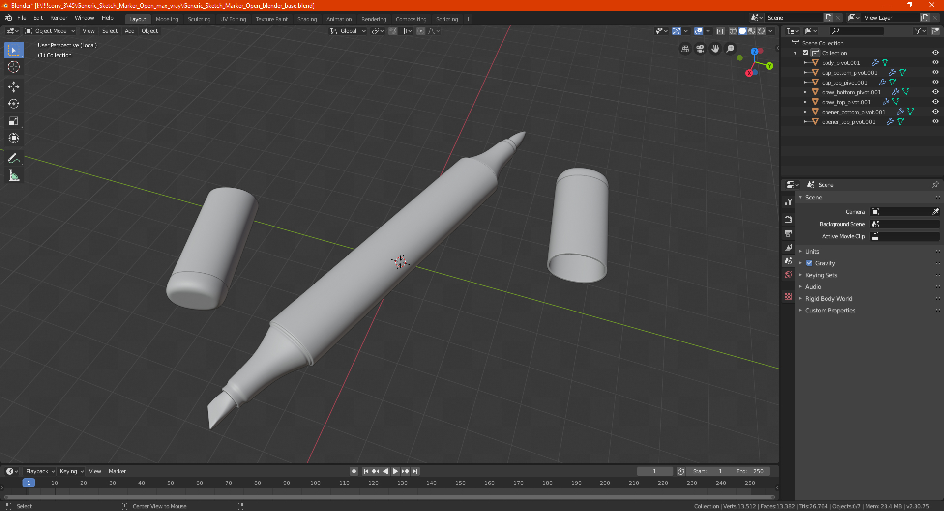 3D Generic Sketch Marker Open