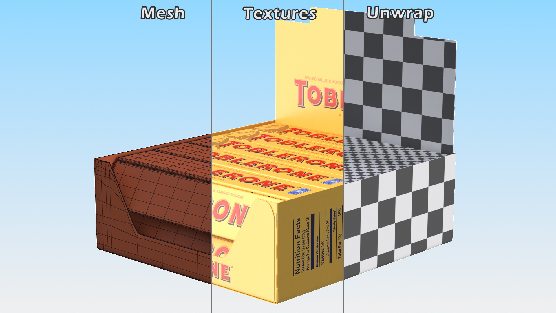 Toblerone Milk Chocolates Box 3D model