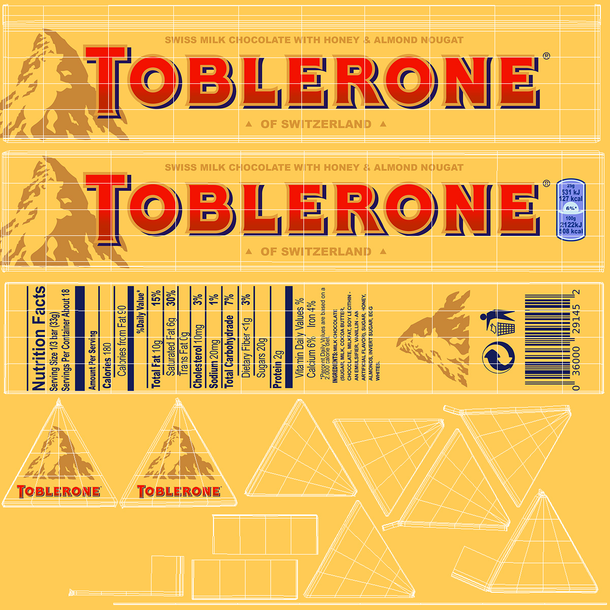 Toblerone Milk Chocolates Box 3D model