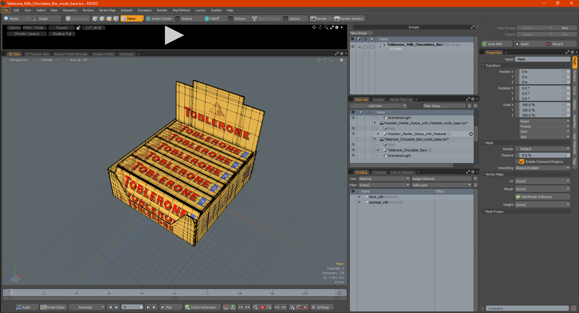 Toblerone Milk Chocolates Box 3D model