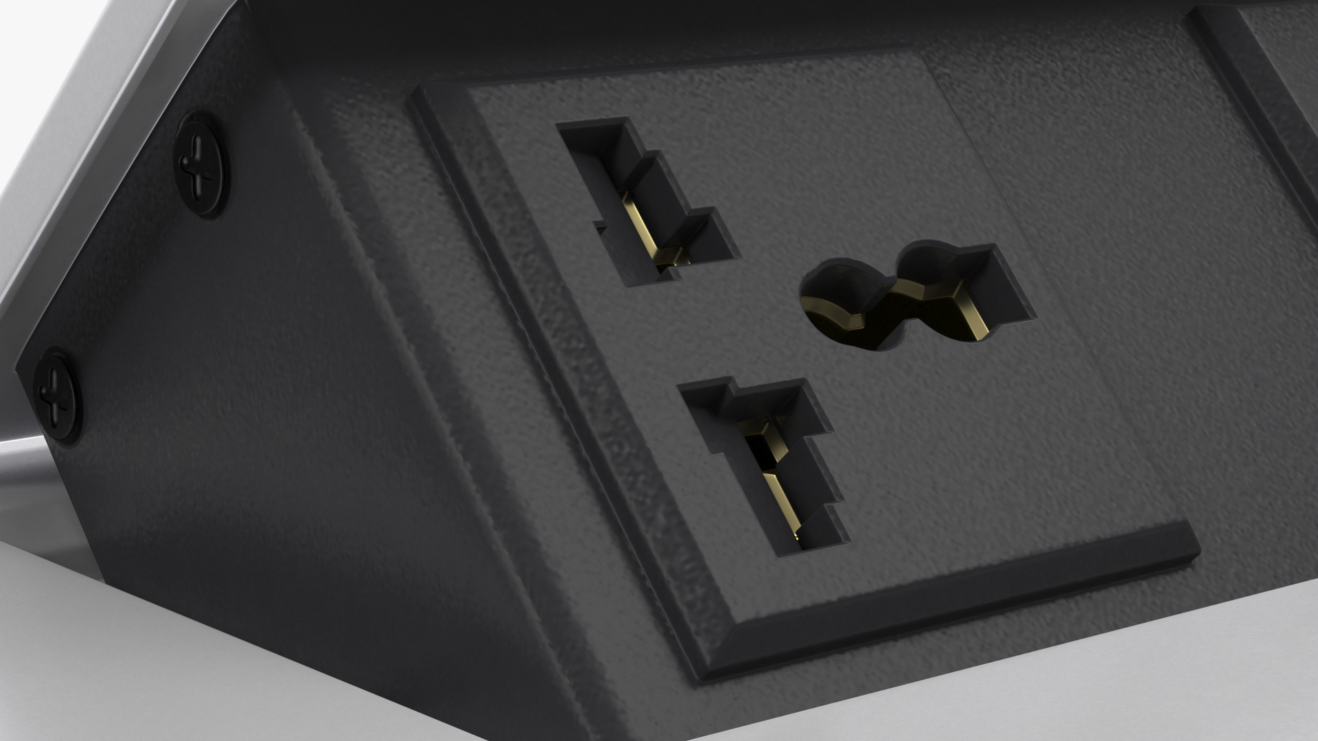Connection Box Tabletop Universal Socket USB Charger Grey 3D