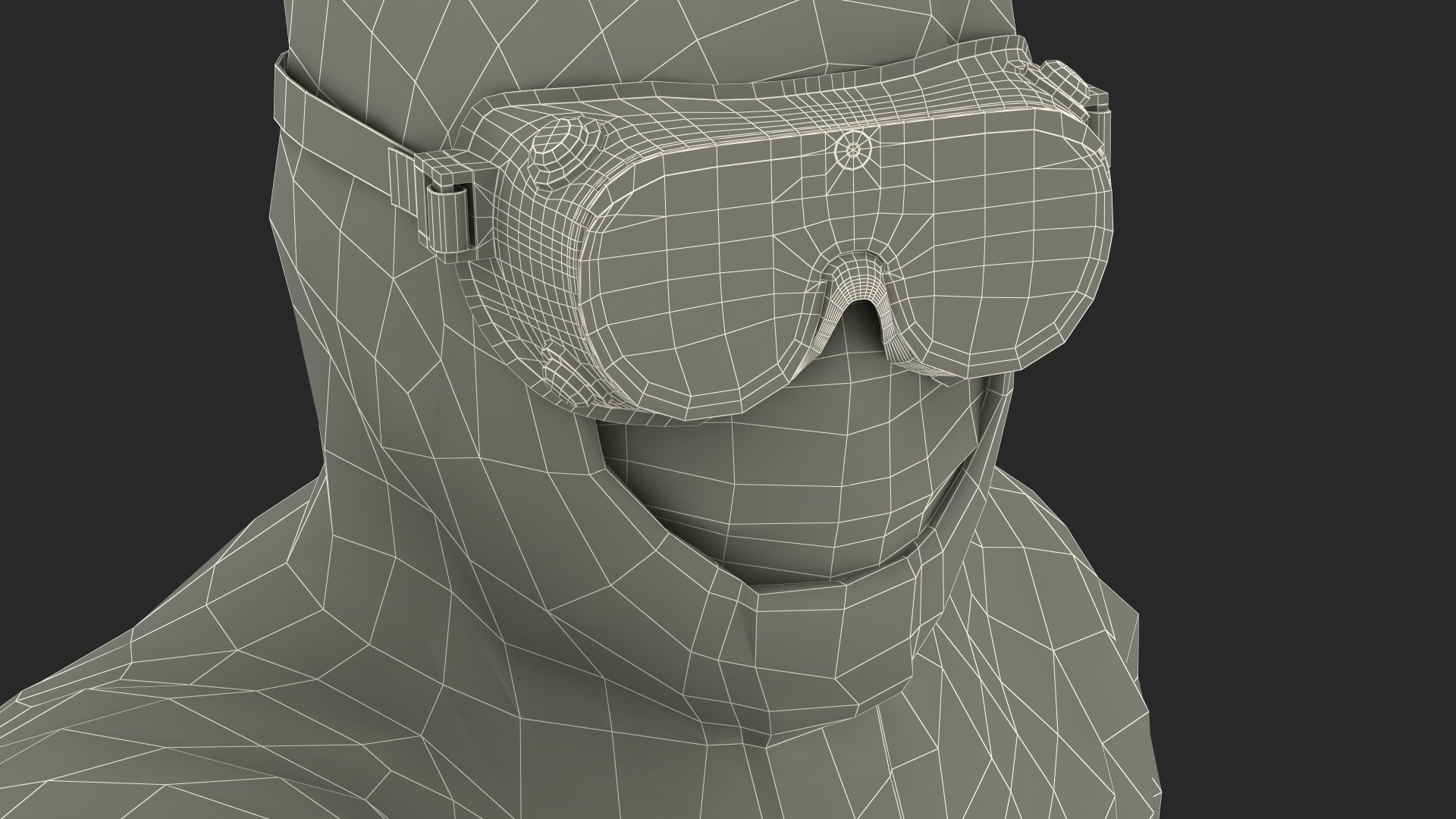 3D model Man Disposable Medical Protective Suit with Thermometer
