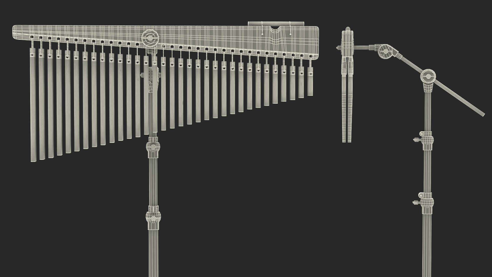 Chimes Percussion Instrument With Stand 3D model