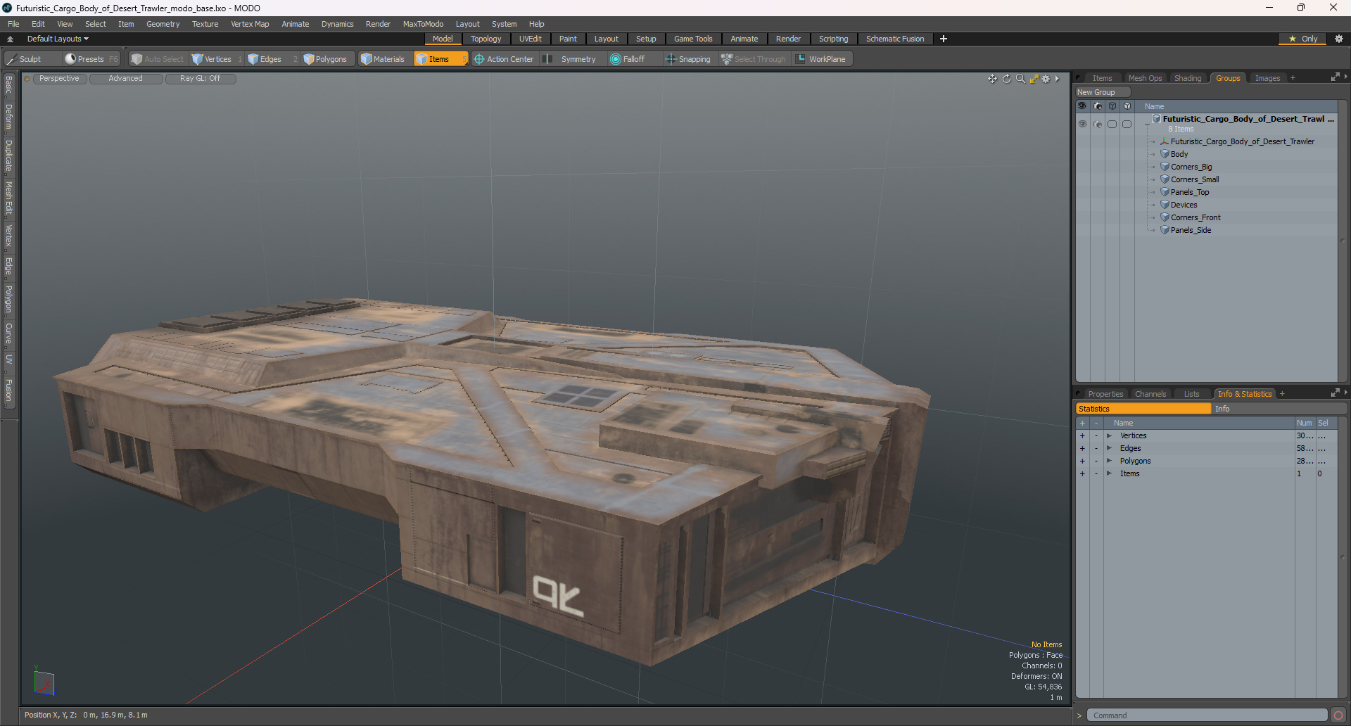 Futuristic Cargo Body of Desert Trawler 3D model