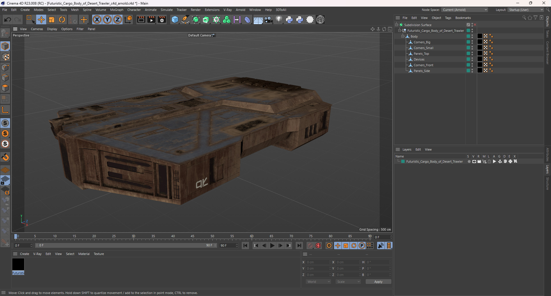 Futuristic Cargo Body of Desert Trawler 3D model