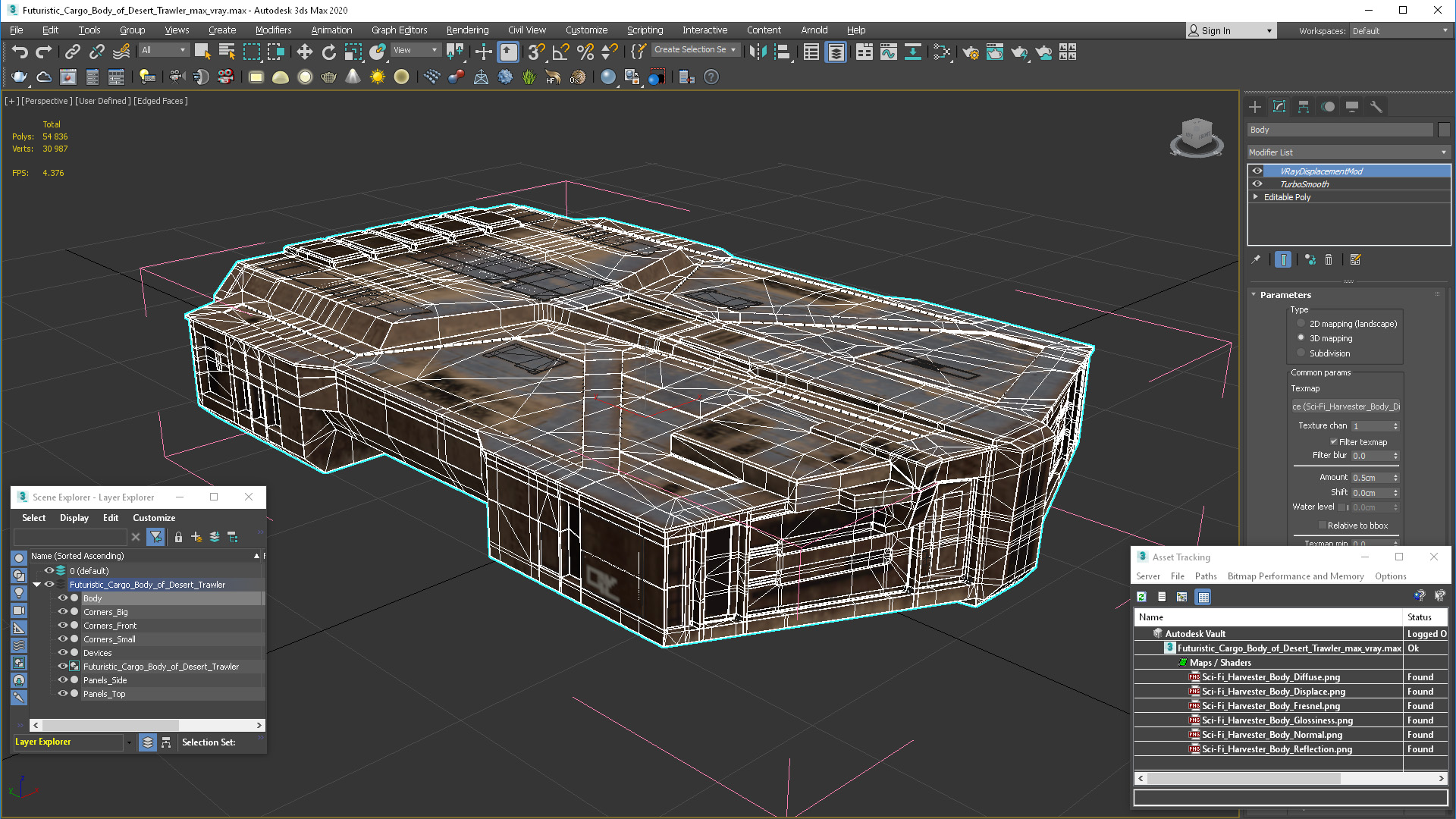 Futuristic Cargo Body of Desert Trawler 3D model