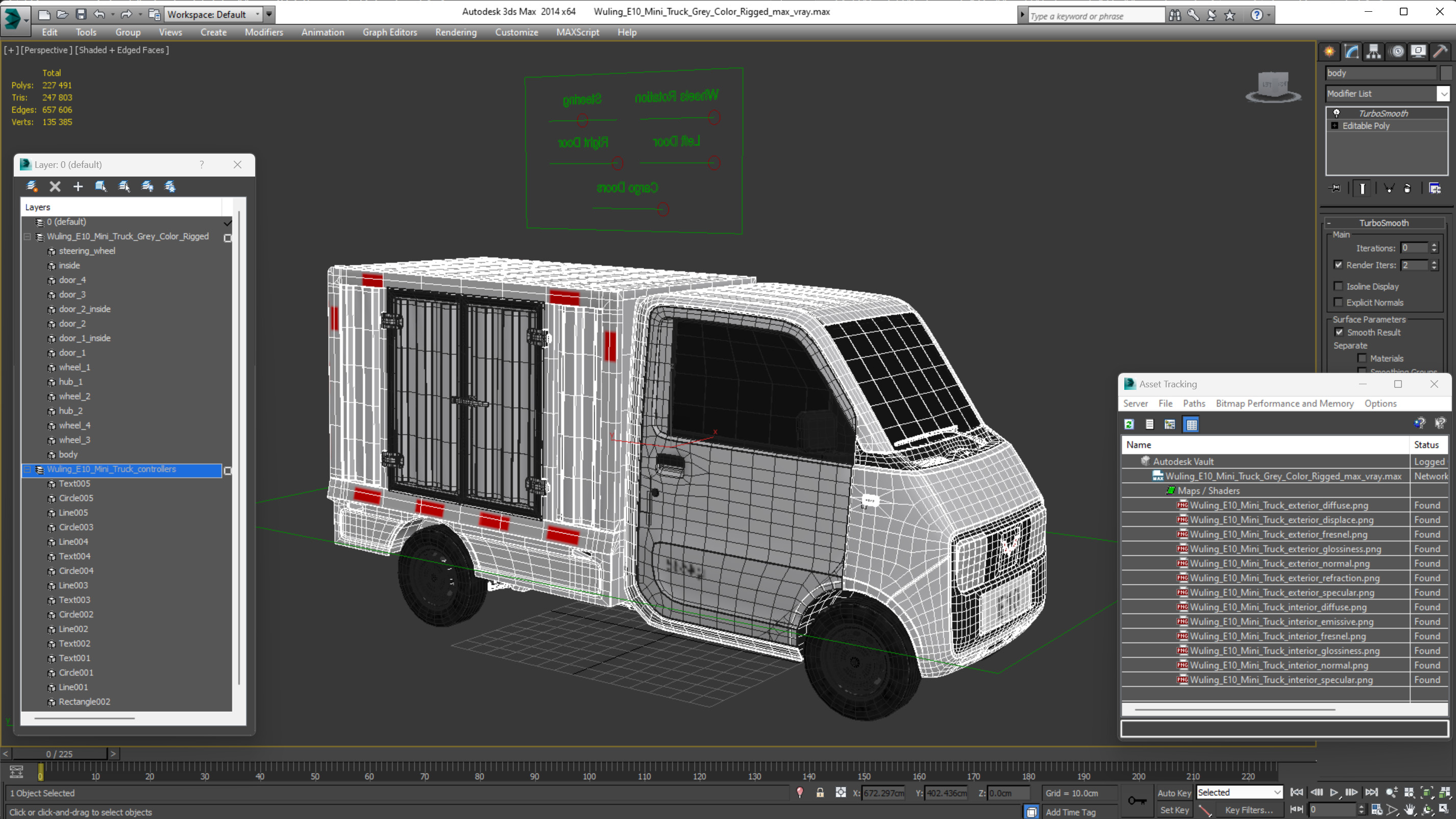 Wuling E10 Mini Truck Grey Color Rigged 3D model