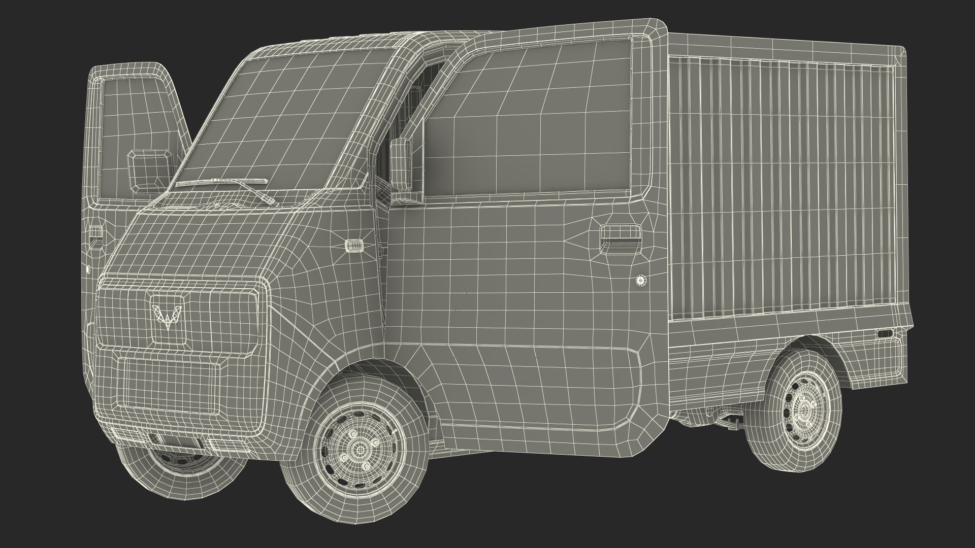 Wuling E10 Mini Truck Grey Color Rigged 3D model