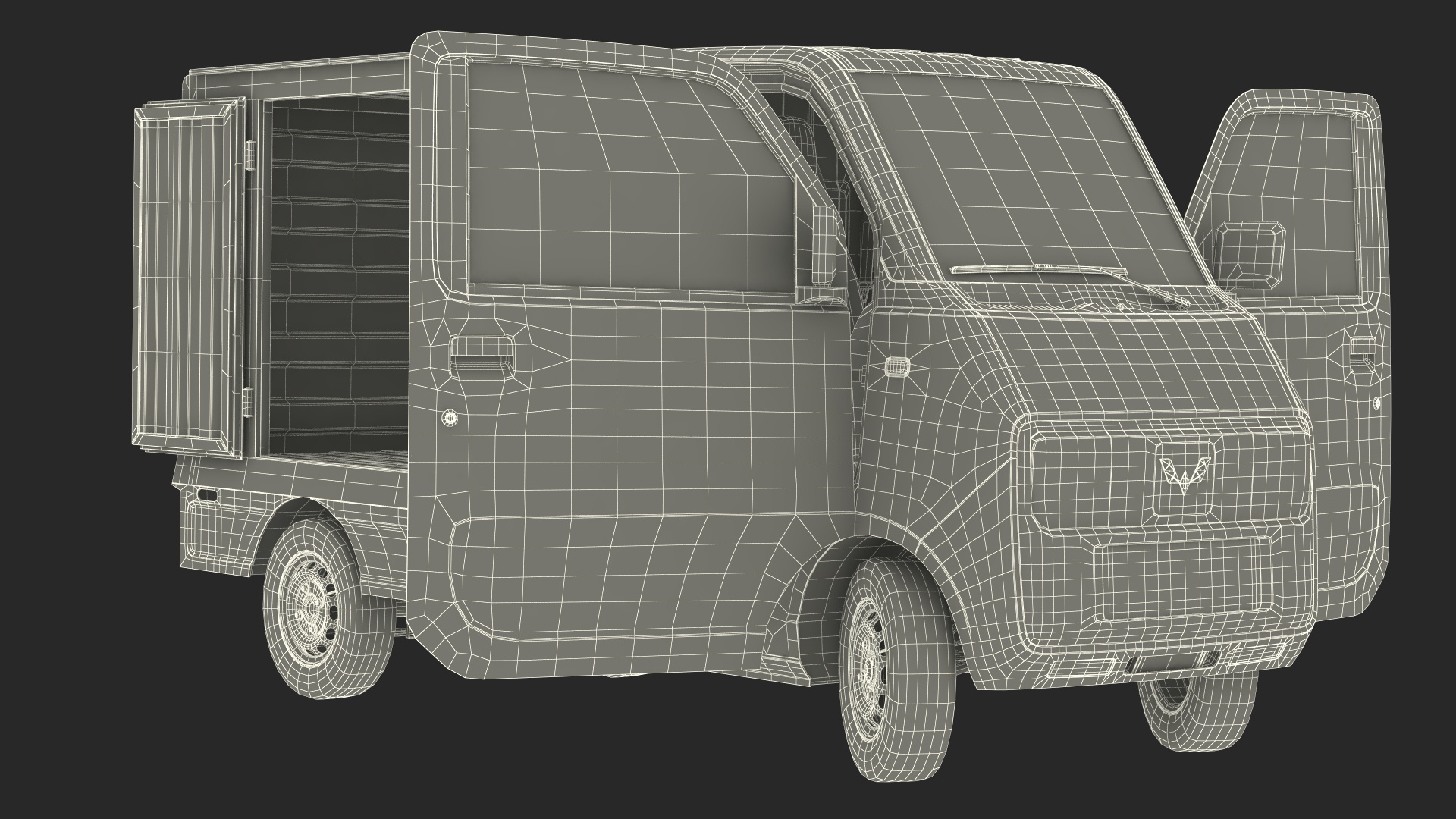 Wuling E10 Mini Truck Grey Color Rigged 3D model