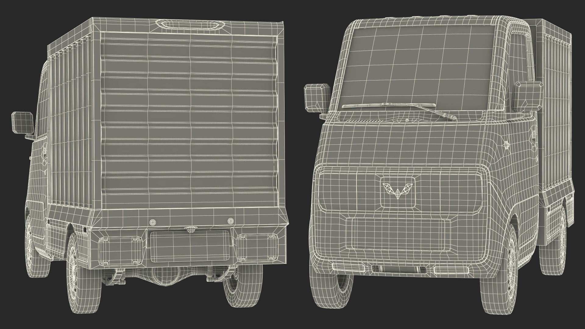 Wuling E10 Mini Truck Grey Color Rigged 3D model
