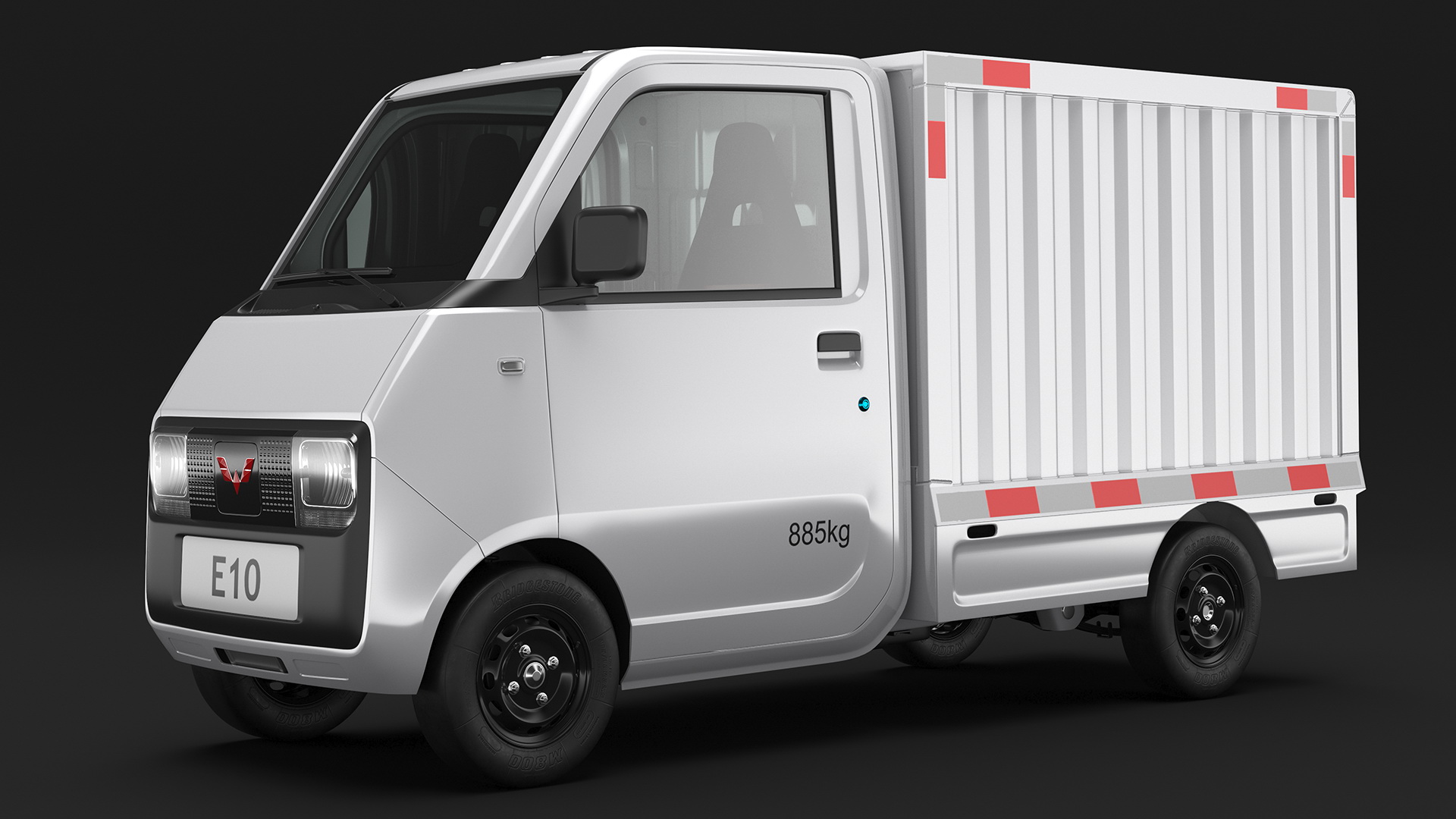 Wuling E10 Mini Truck Grey Color Rigged 3D model