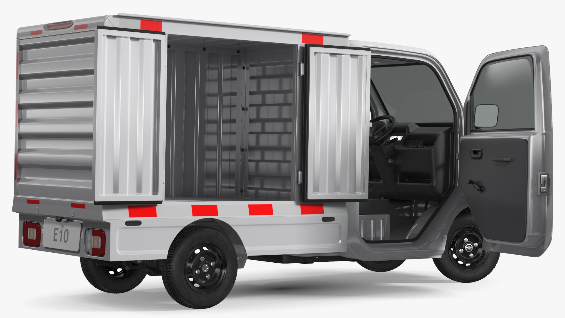 Wuling E10 Mini Truck Grey Color Rigged 3D model
