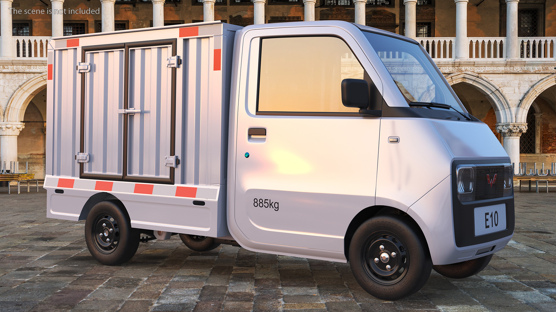 Wuling E10 Mini Truck Grey Color Rigged 3D model