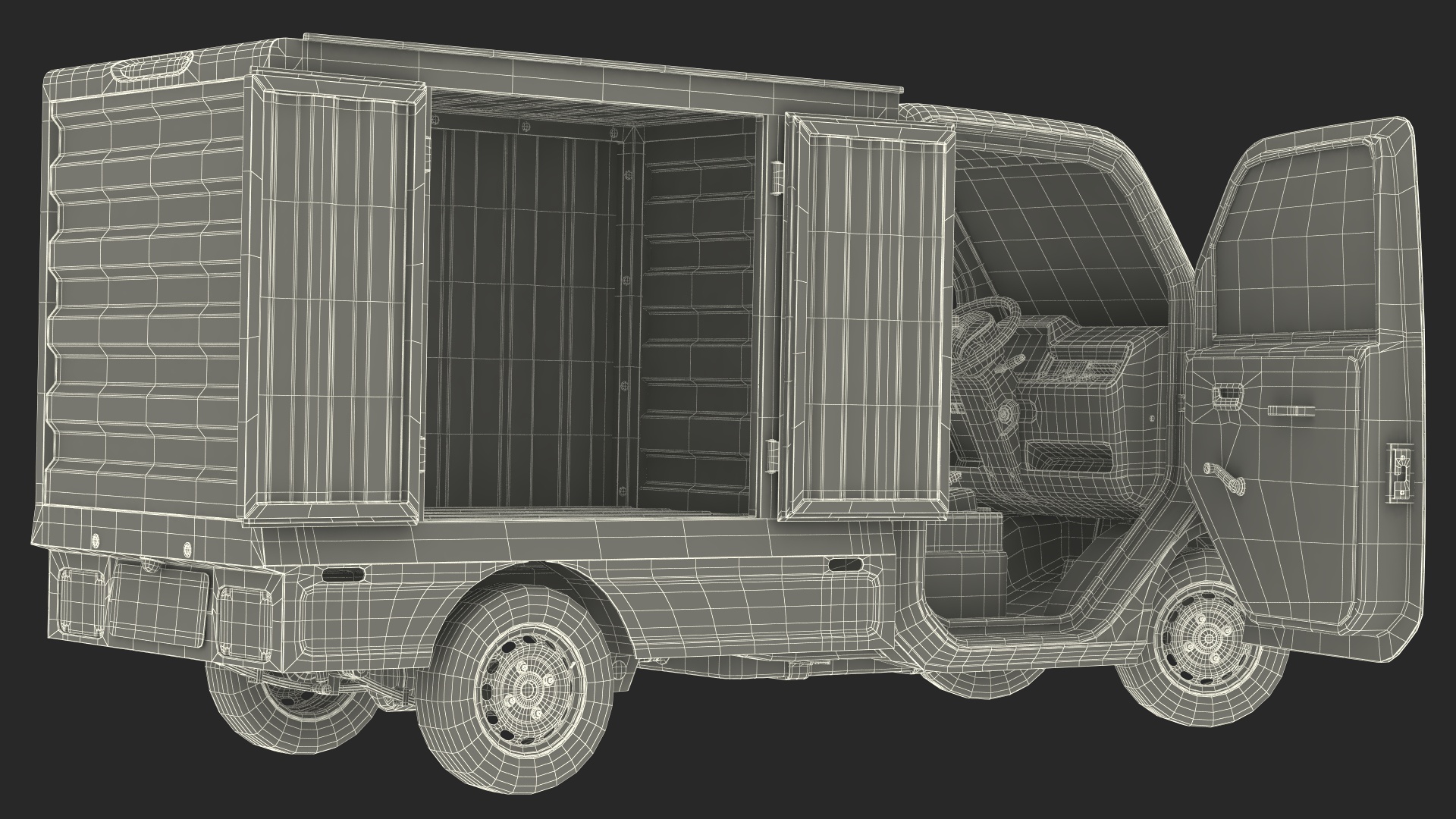 Wuling E10 Mini Truck Grey Color Rigged 3D model