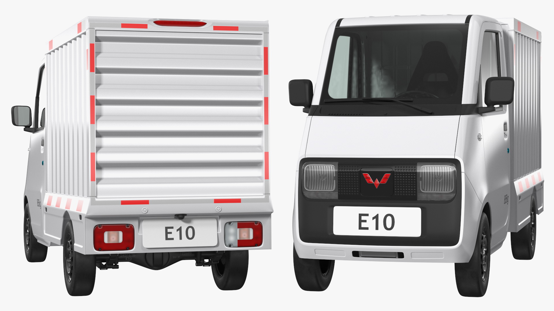 Wuling E10 Mini Truck Grey Color Rigged 3D model