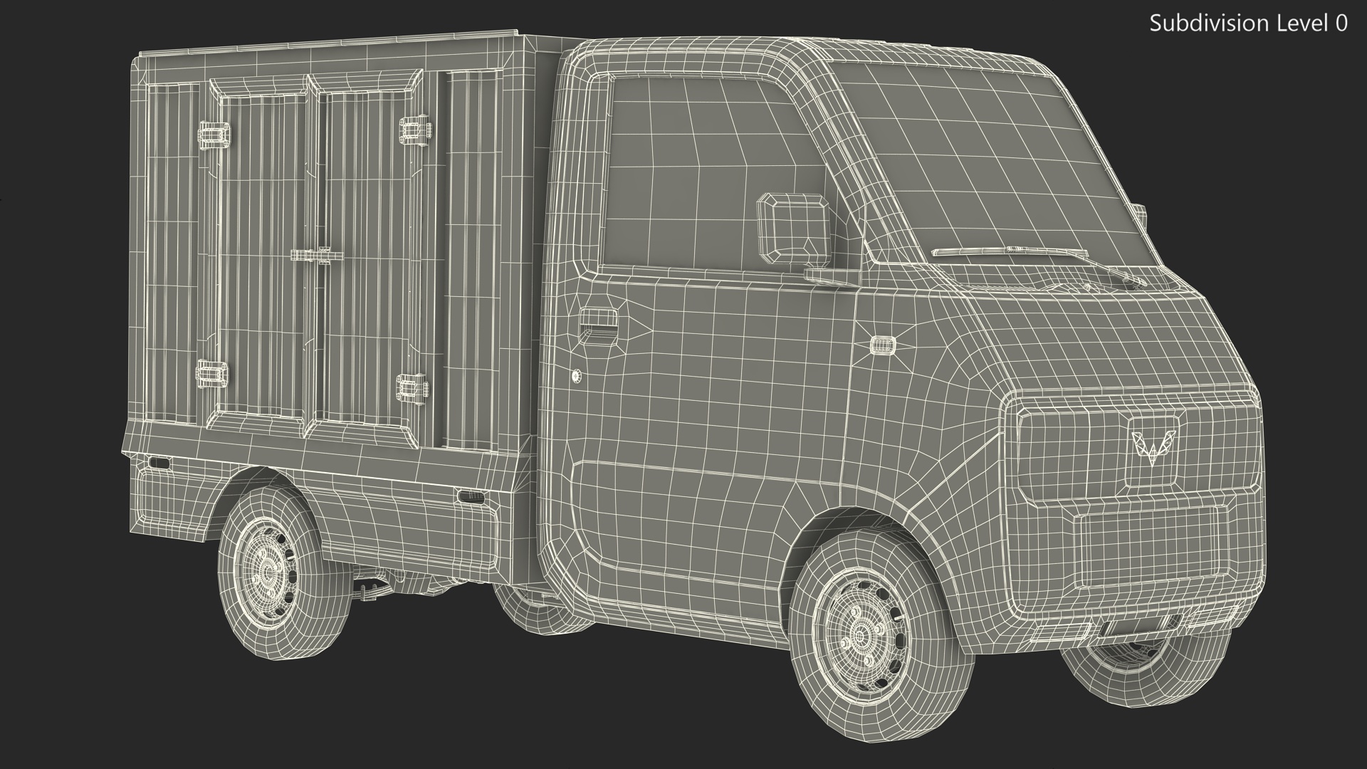 Wuling E10 Mini Truck Grey Color Rigged 3D model