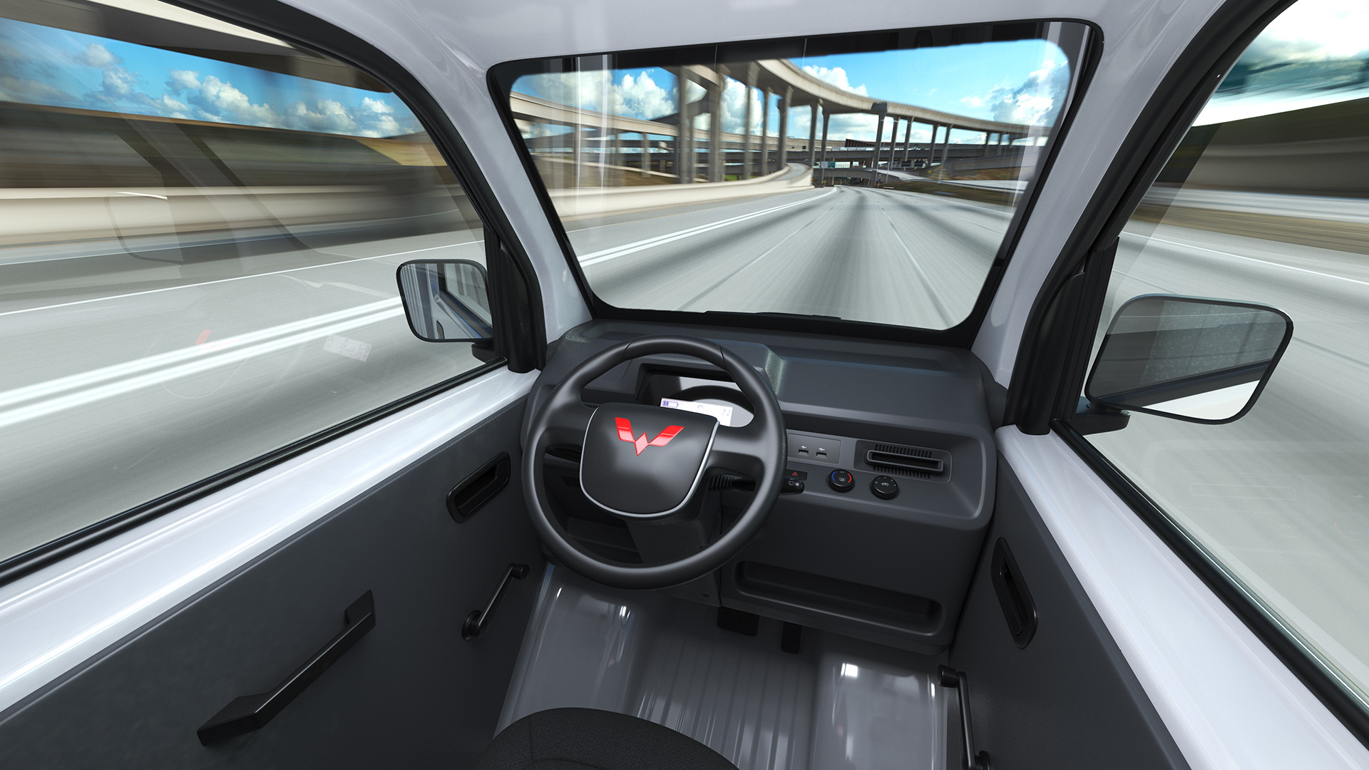 Wuling E10 Mini Truck Grey Color Rigged 3D model