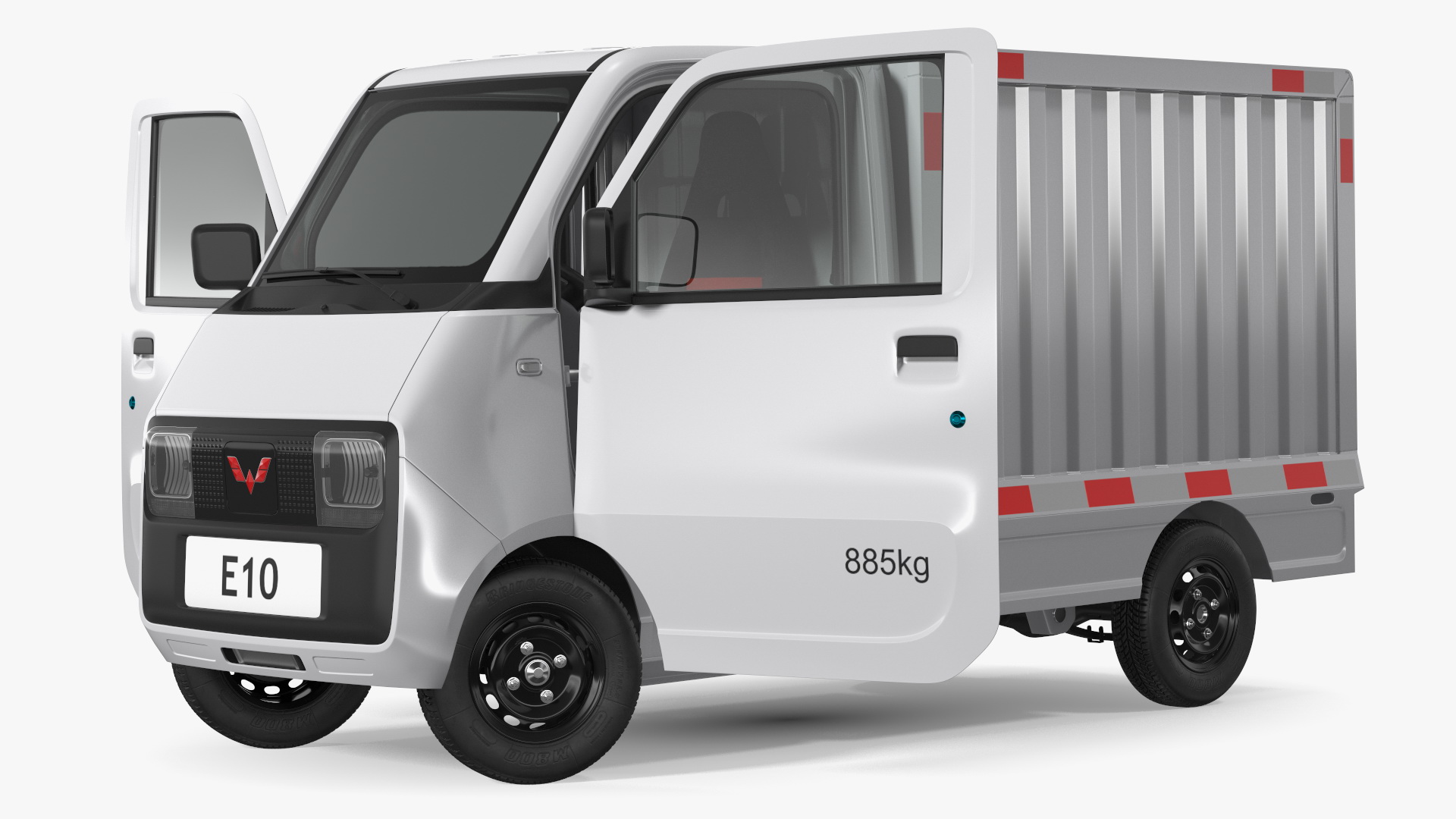Wuling E10 Mini Truck Grey Color Rigged 3D model