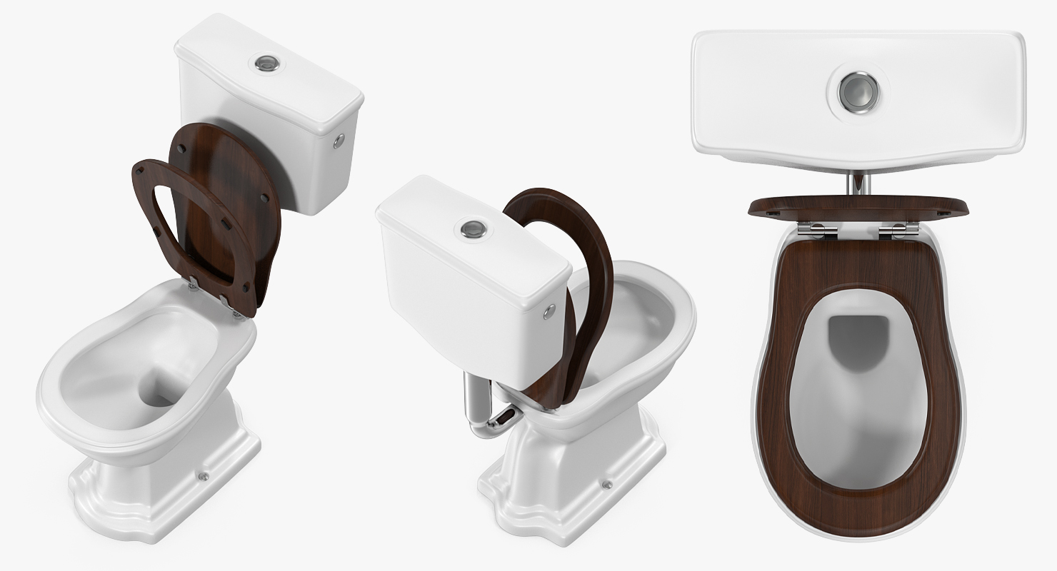 Old Style High Level Toilet 3D