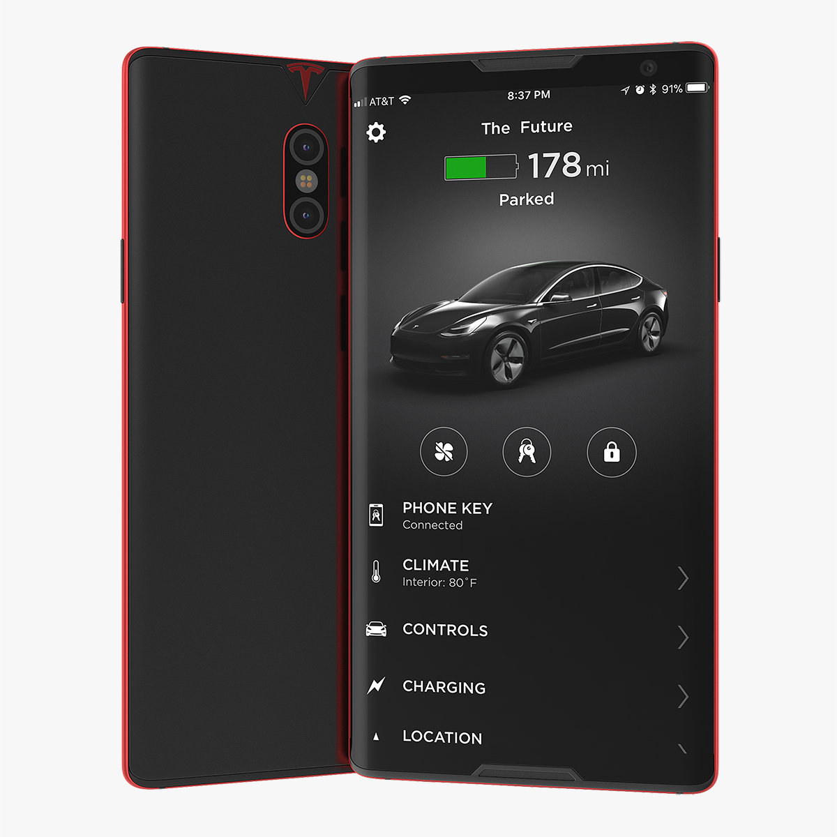 Tesla Phone Concept, view 3