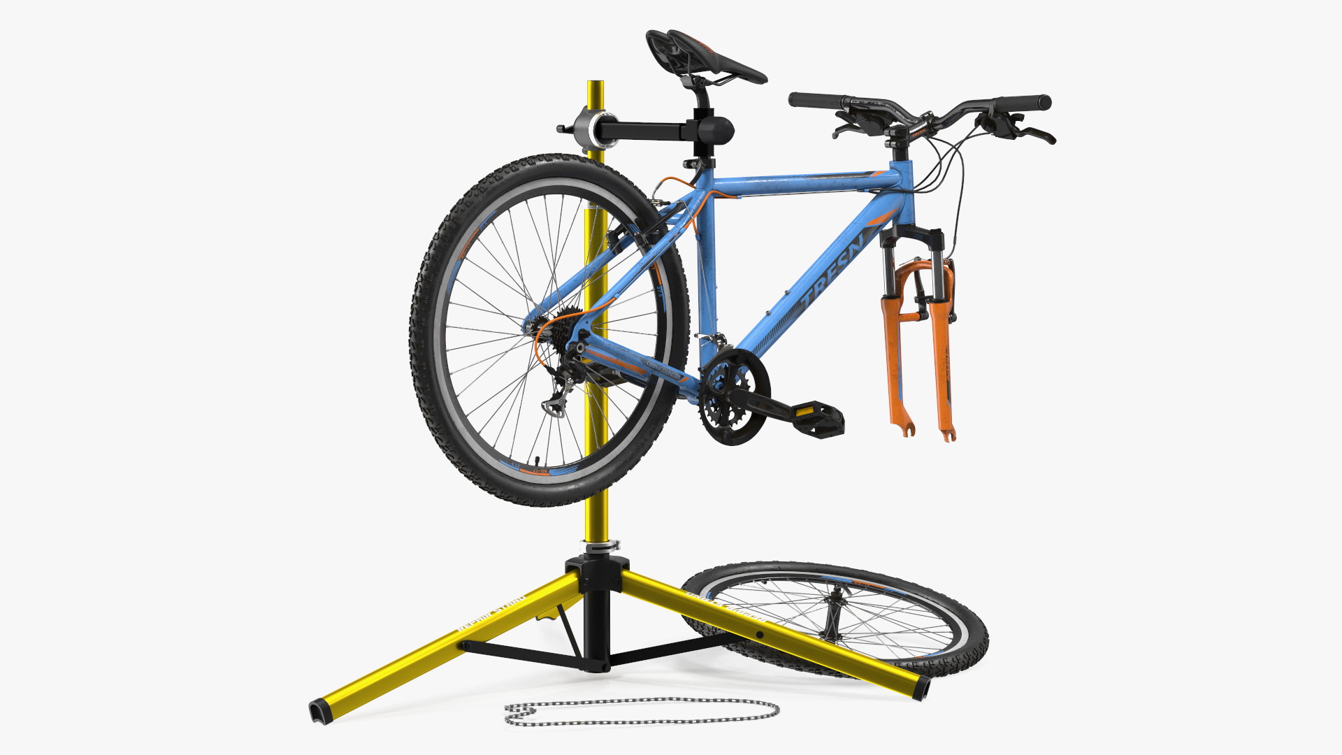 Mountain Bike Repair Stand with Parts 3D