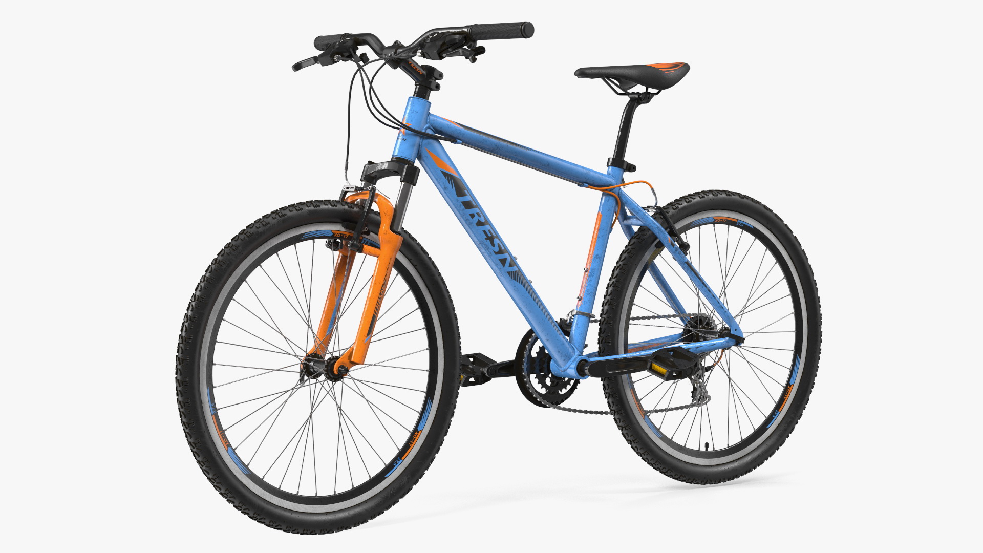 Mountain Bike Repair Stand with Parts 3D