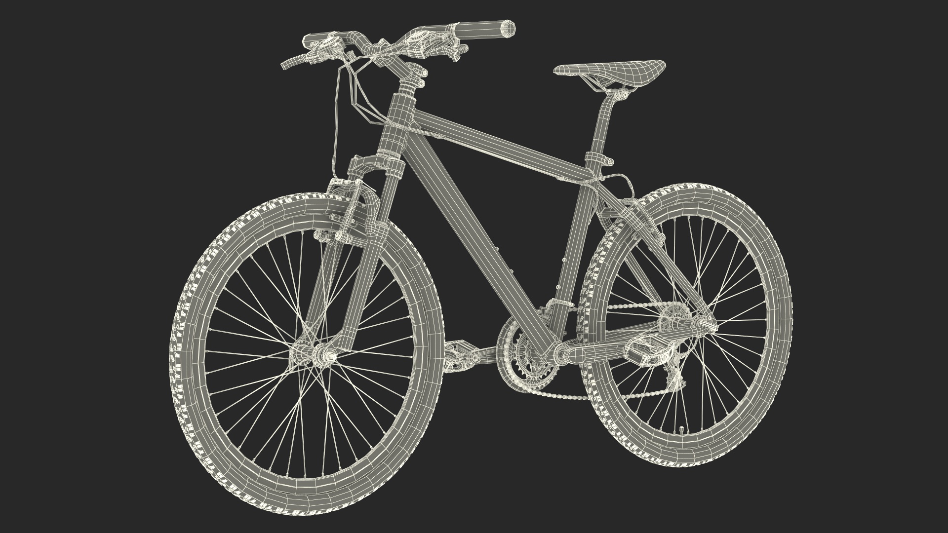 Mountain Bike Repair Stand with Parts 3D