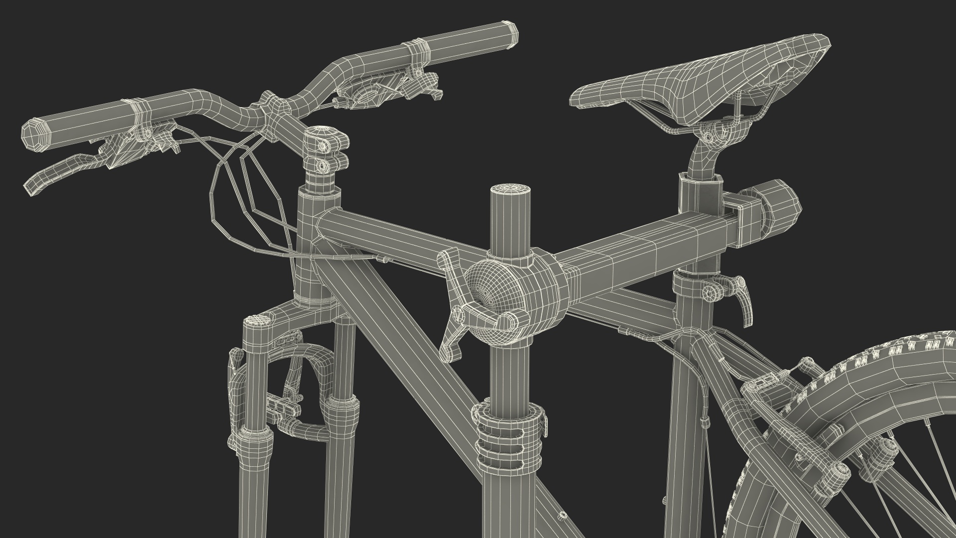 Mountain Bike Repair Stand with Parts 3D
