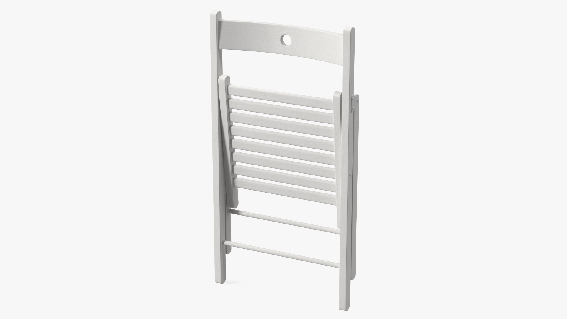 3D Folding Chair White Closed