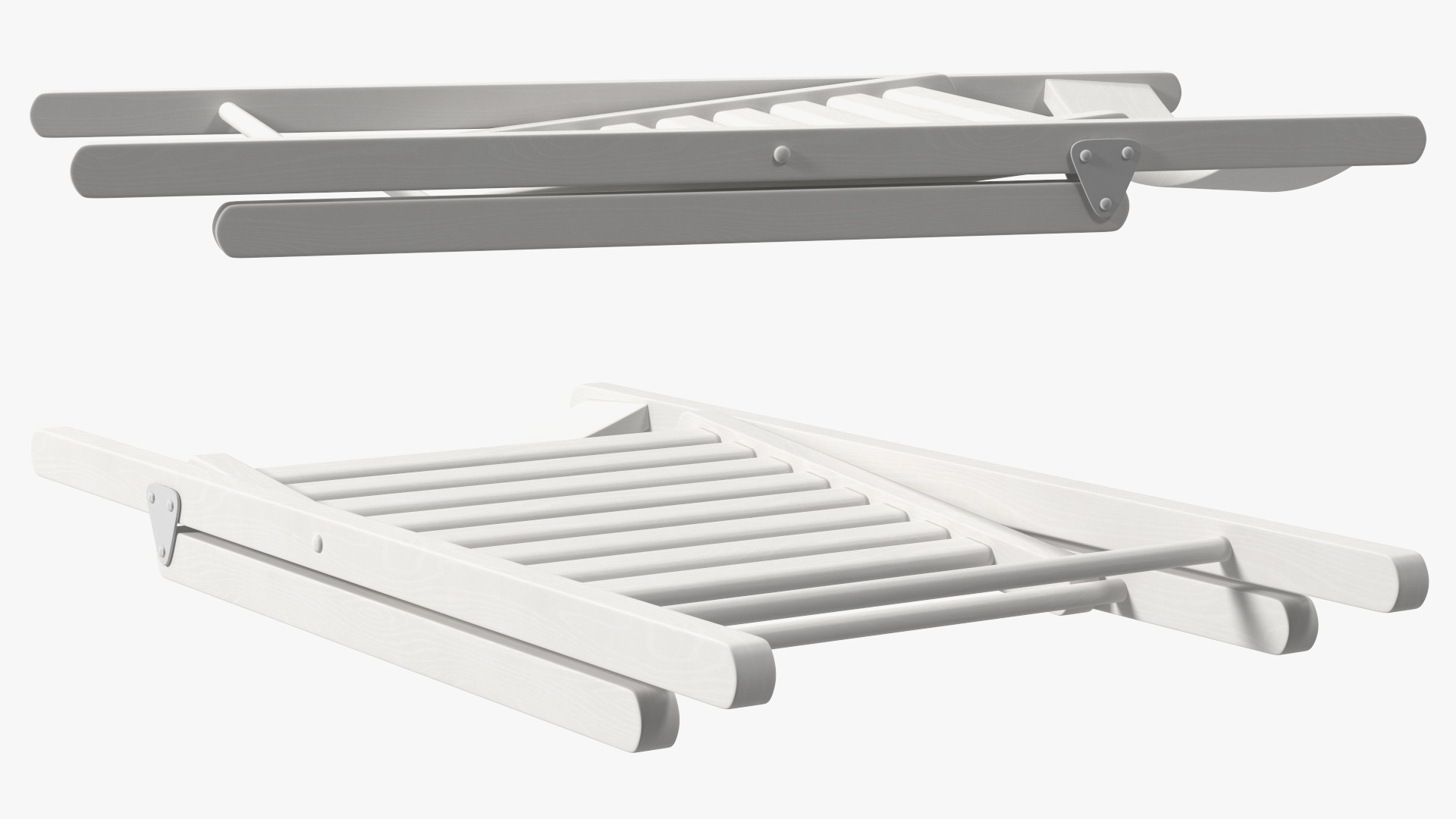 3D Folding Chair White Closed