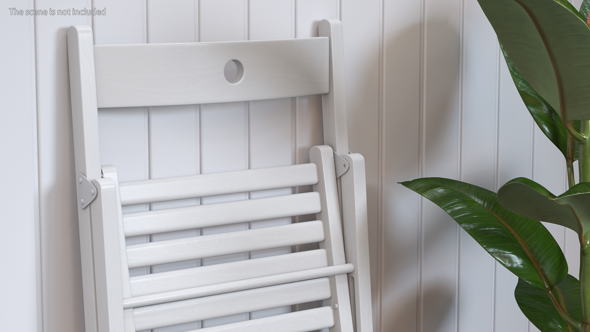 3D Folding Chair White Closed