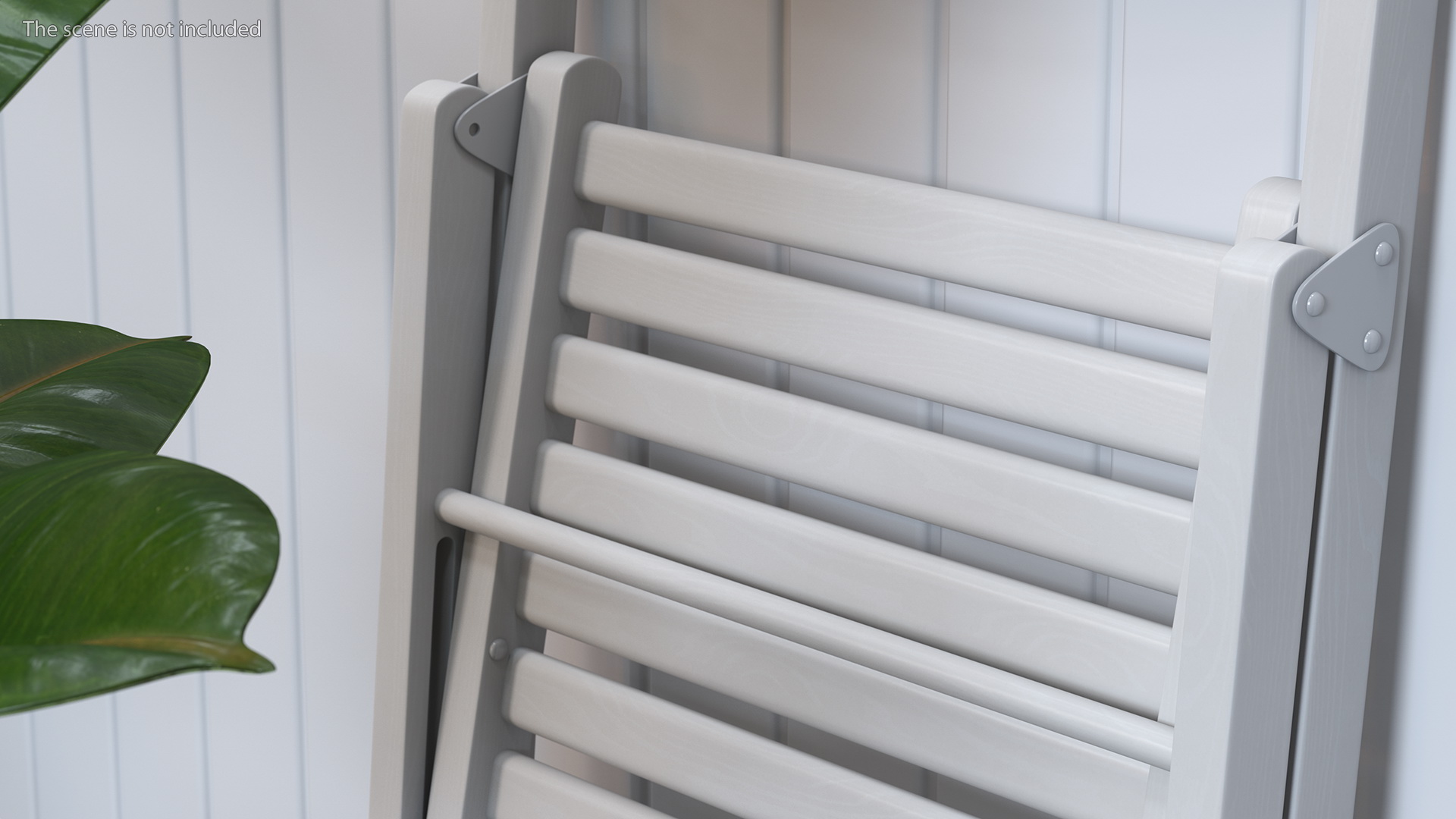 3D Folding Chair White Closed