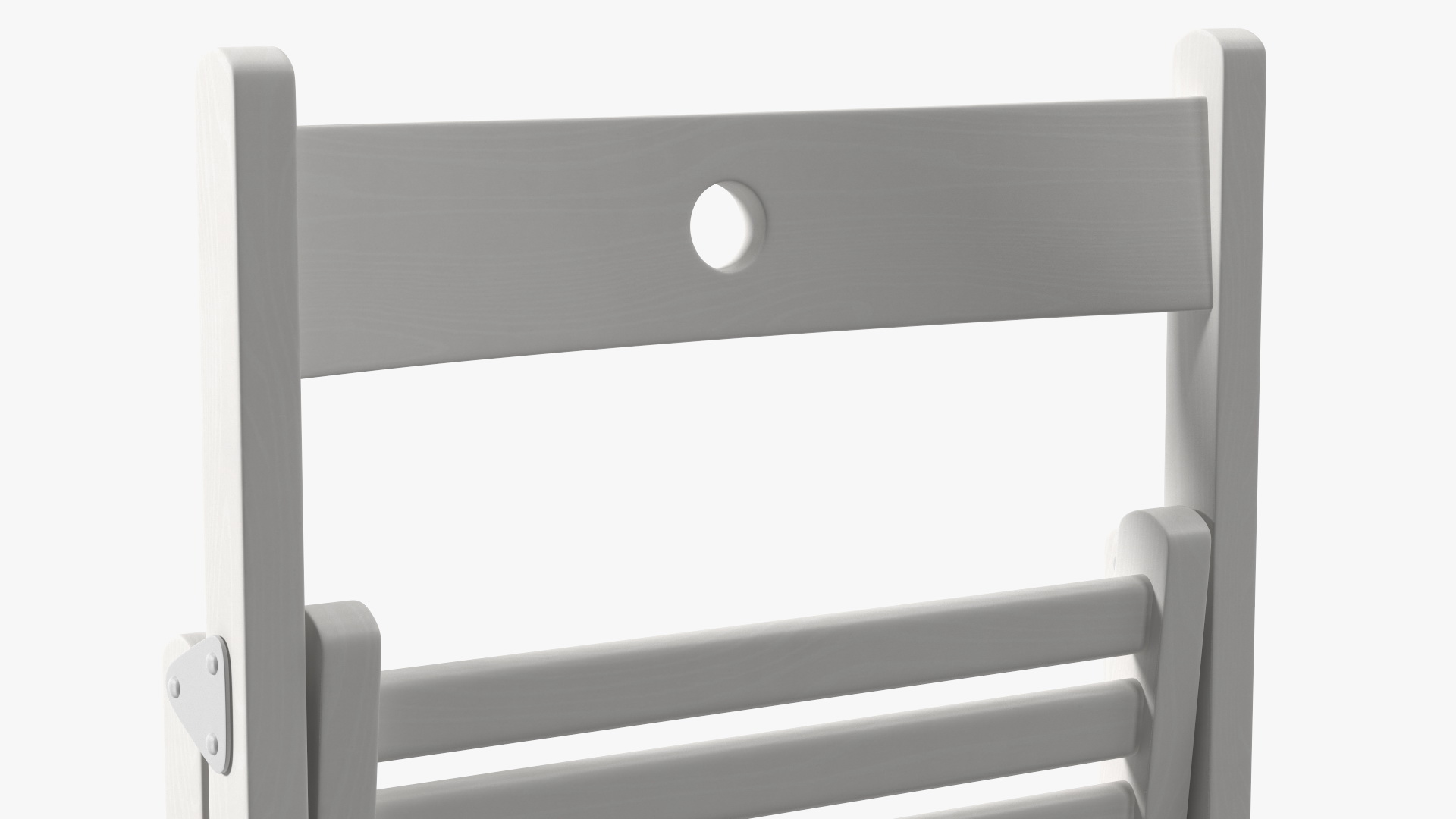 3D Folding Chair White Closed