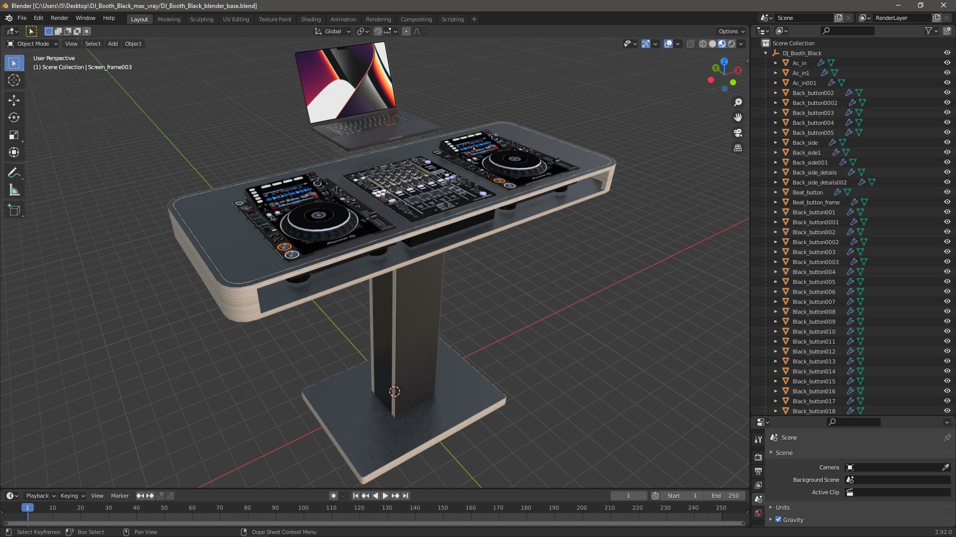 DJ Booth Black 3D model