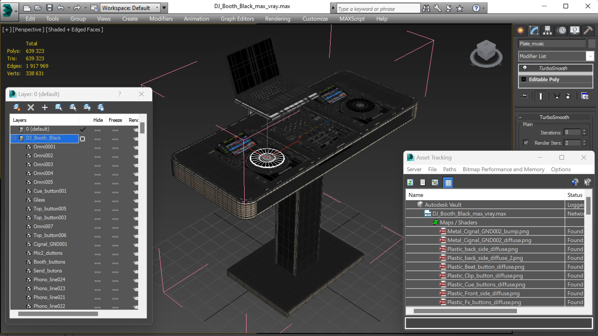 DJ Booth Black 3D model
