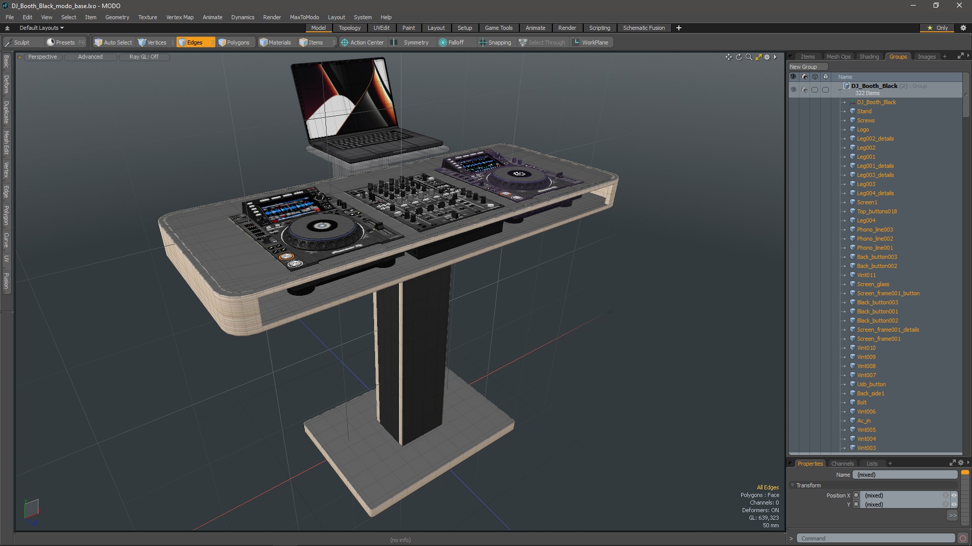 DJ Booth Black 3D model