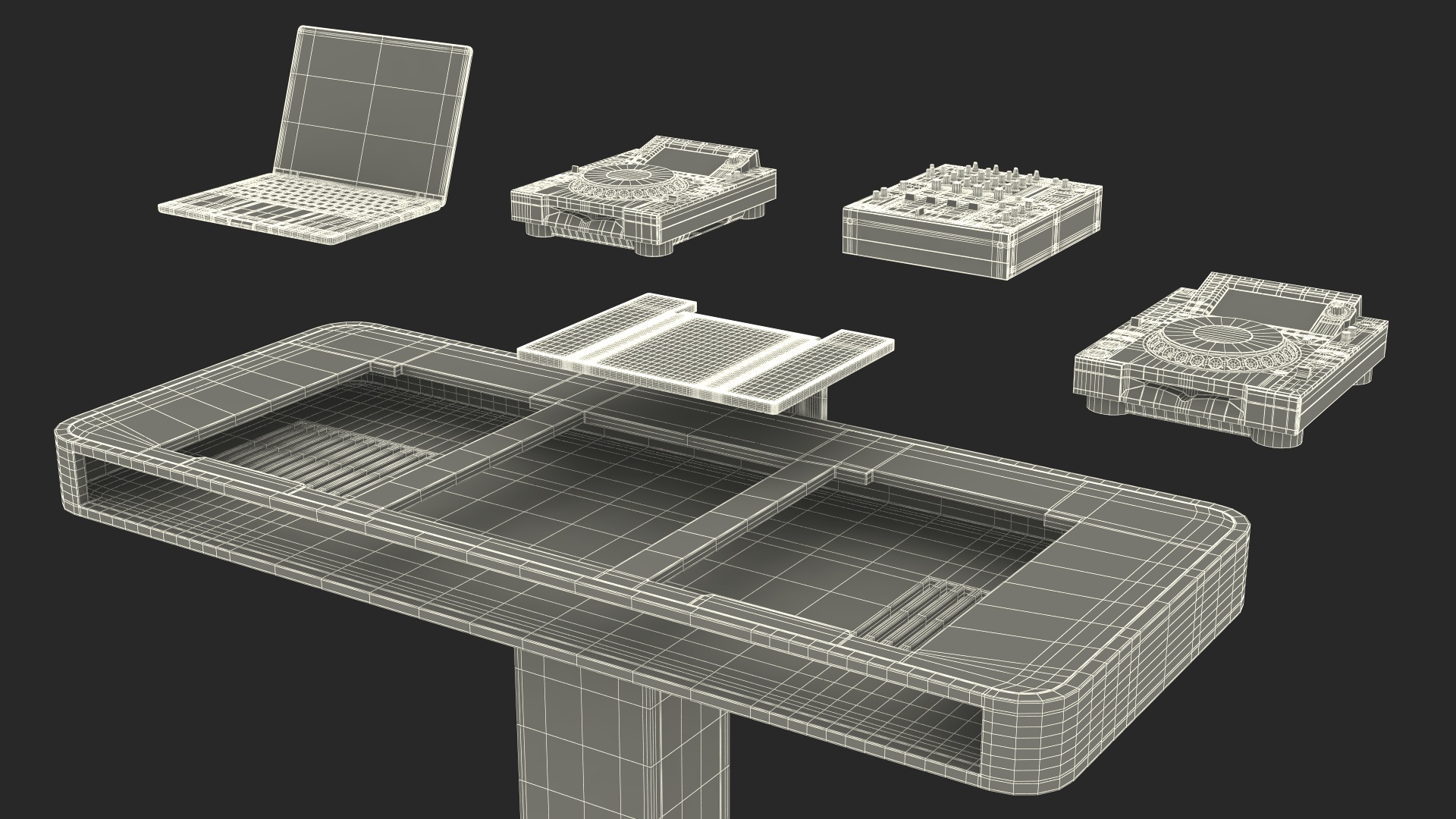 DJ Booth Black 3D model
