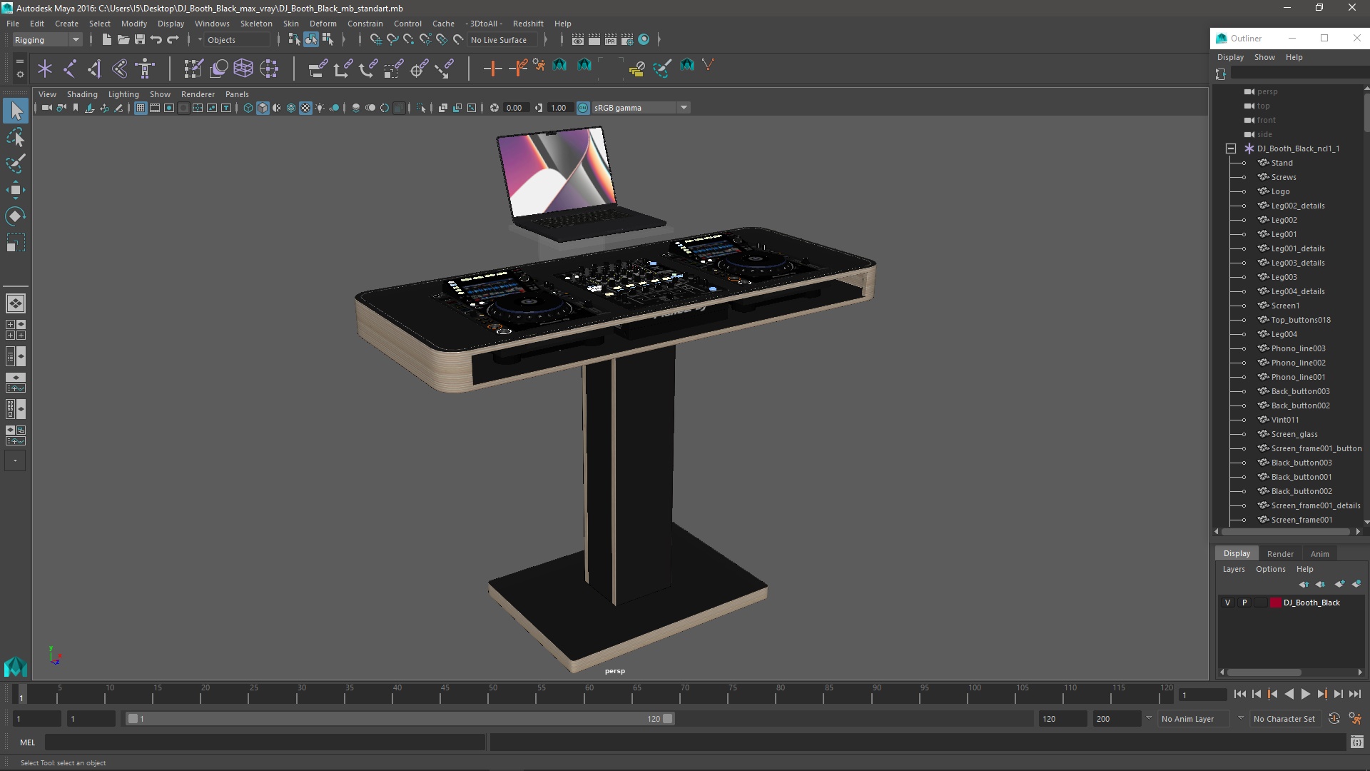 DJ Booth Black 3D model