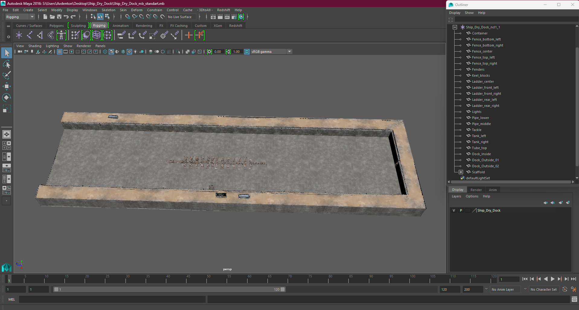 3D Ship Dry Dock model