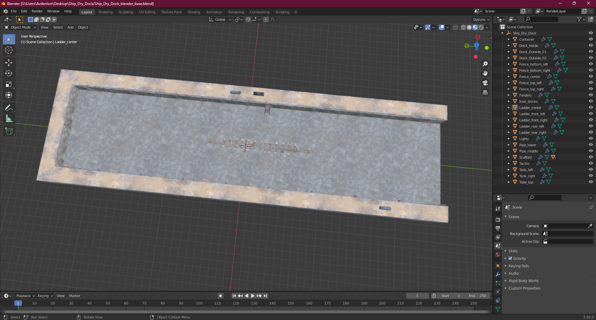 3D Ship Dry Dock model